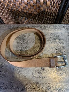 All Saints Light Brown Leather Belt Size 38